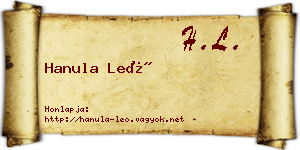 Hanula Leó névjegykártya